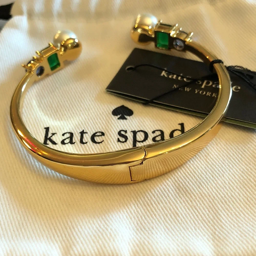 Authentic New with tag & dust bag kate spade Gold hinged Cuff Bracelet - Picture 6 of 9